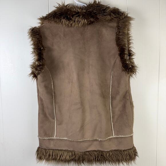 Bacci tan faux fur/suede embroidered vest‎ Vintage - Picture 2 of 7